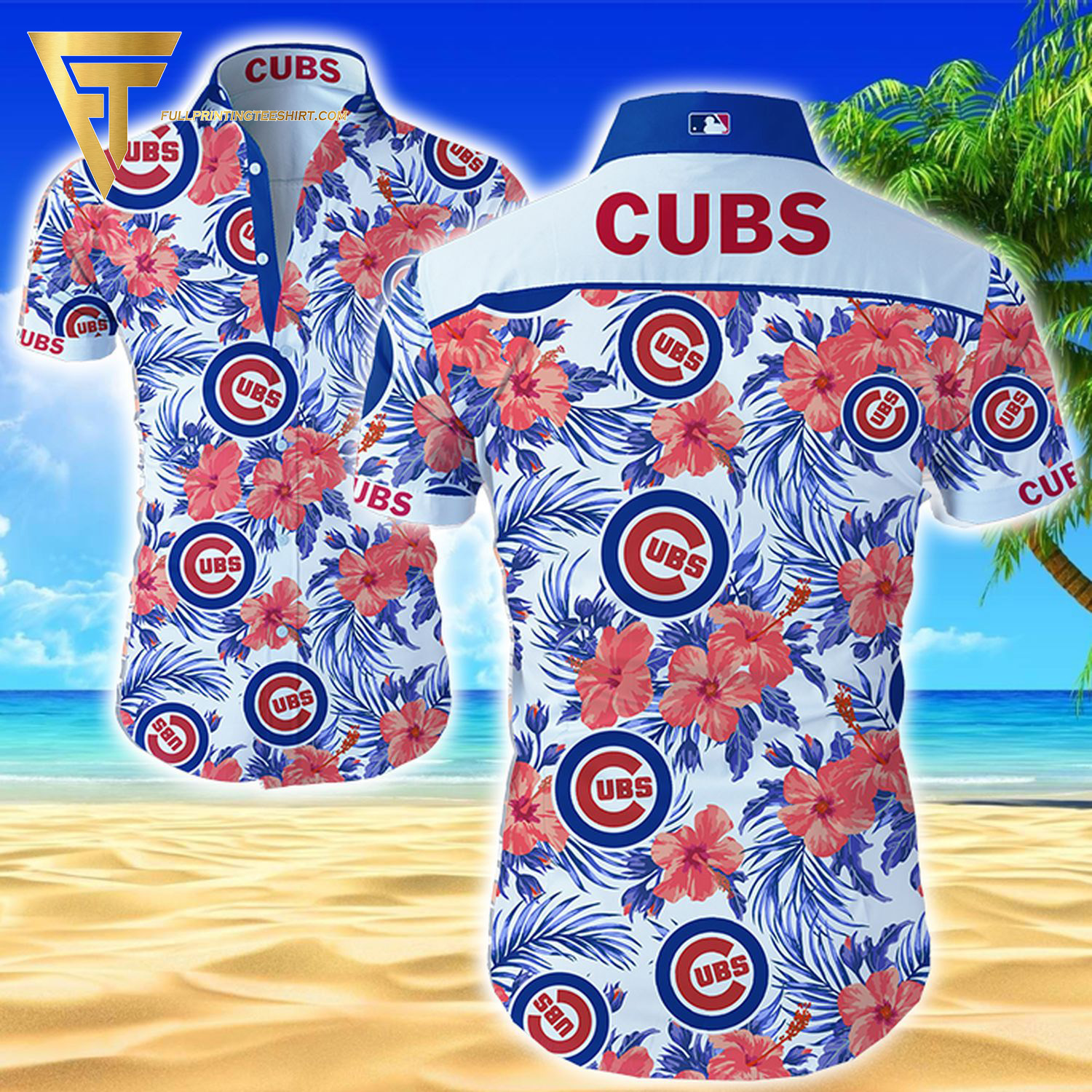 Tropical Chicago Cubs Baseball Team Summer Hawaiian Shirt