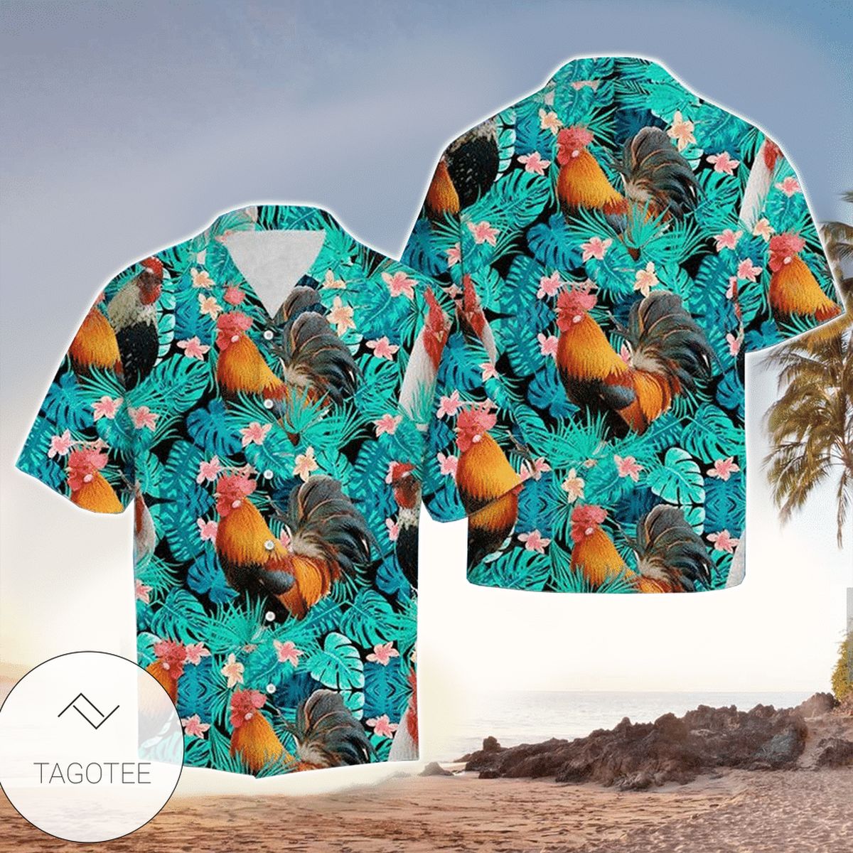 Tropical Chicken Hawaiian Aloha Shirts 118v