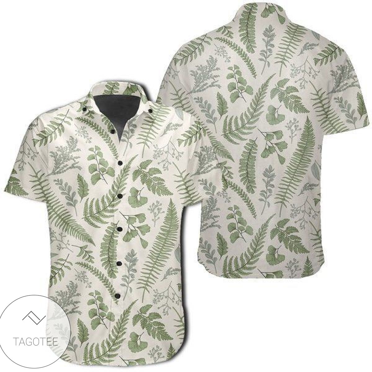 Tropical Green Leaves And Jungle Tiger Hawaiian Shirt