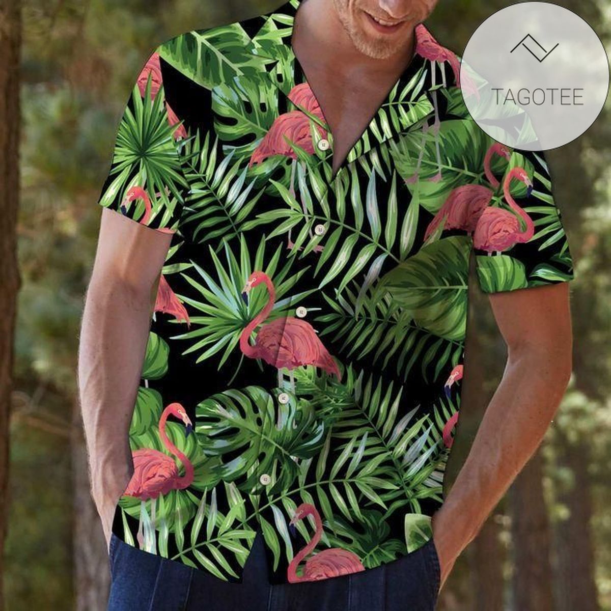 Tropical Gun Lover Pattern Hawaiian Graphic Print Short Sleeve Hawaiian Shirt