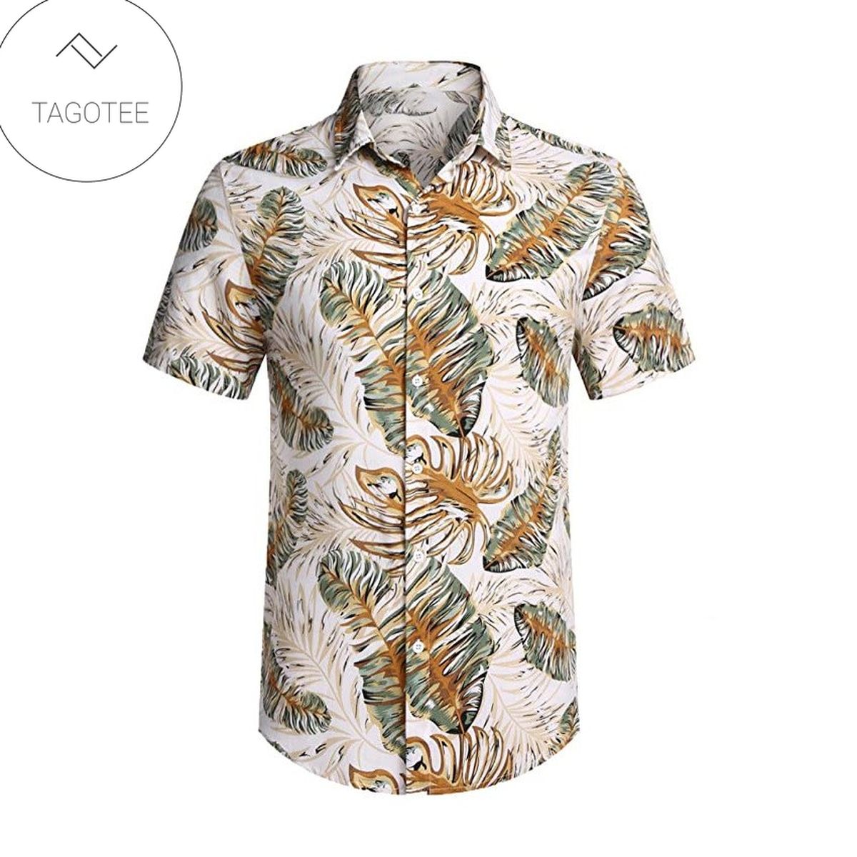 Tropical Hawaiian Shirt Tropical Leaves Aloha Shirt