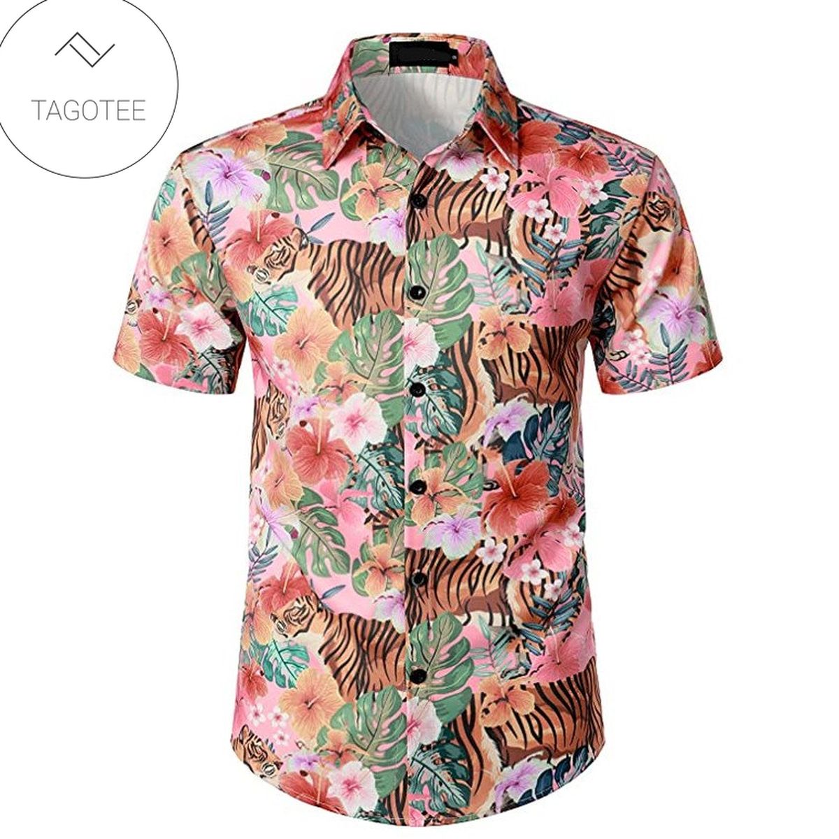 Tropical Hibiscus Banana Leafs Hawaiian Shirt