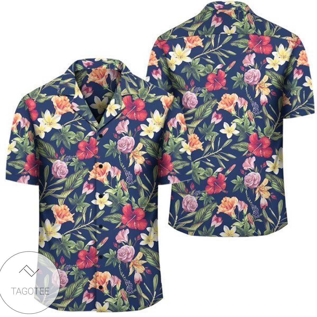 Tropical Hibiscus Purple Hawaiian Shirt