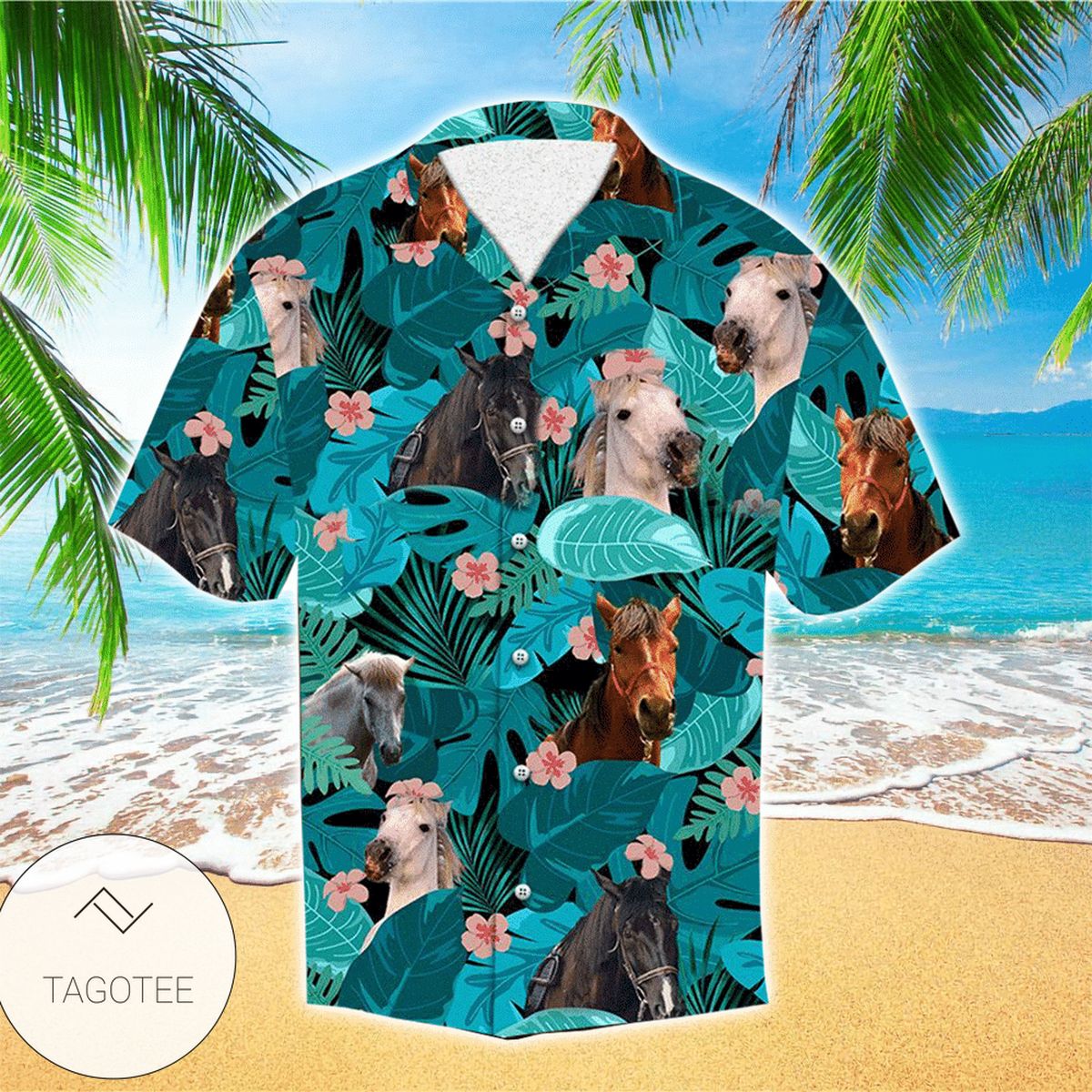 Tropical Horse Hawaiian Aloha Shirts H