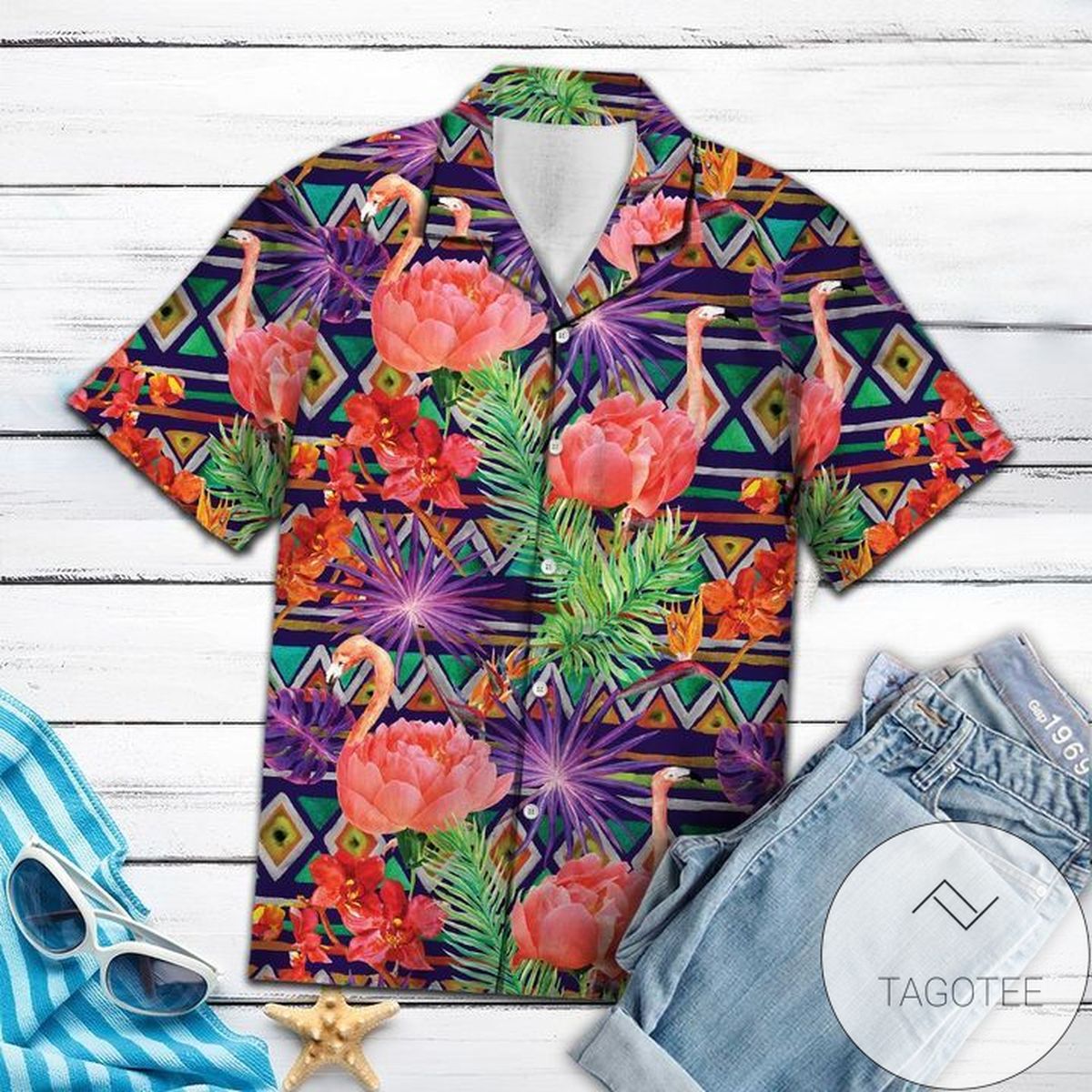 Tropical Leaves Flowers And Birds Floral Jungle Hawaiian Shirt