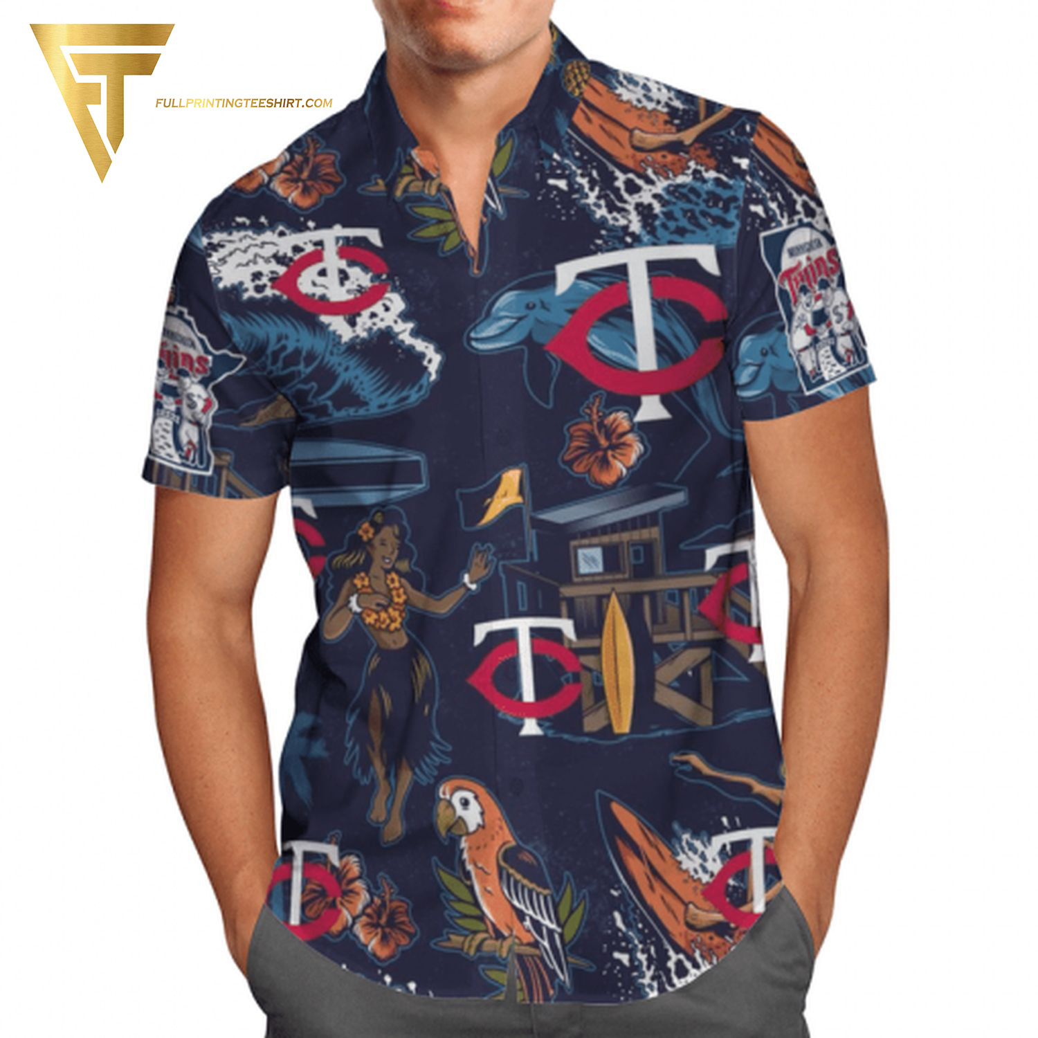 Tropical Minnesota Twins Team Summer Hawaiian Shirt