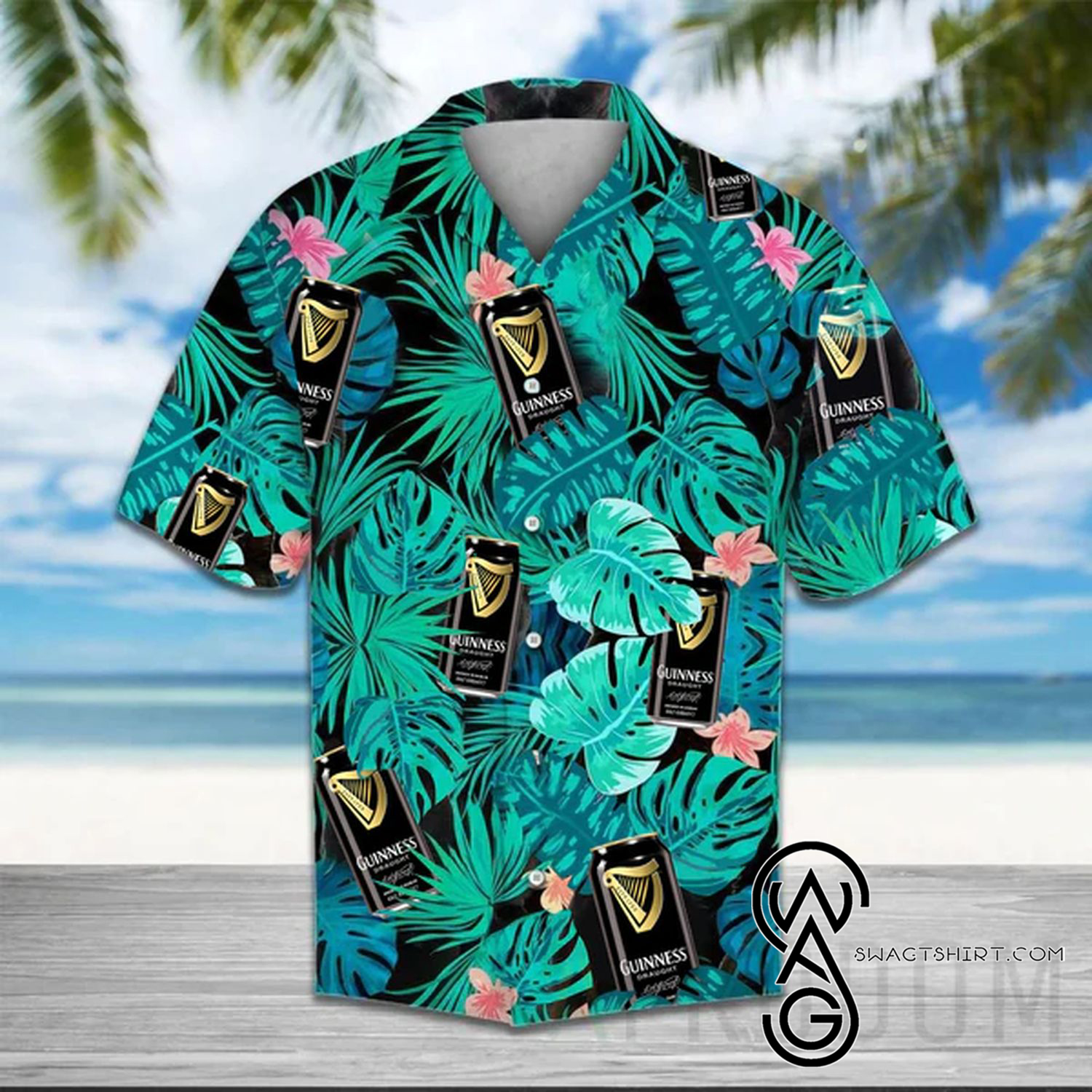 Tropical Palm Tree Crown Royal Canadian Whisky Hawaiian Shirt