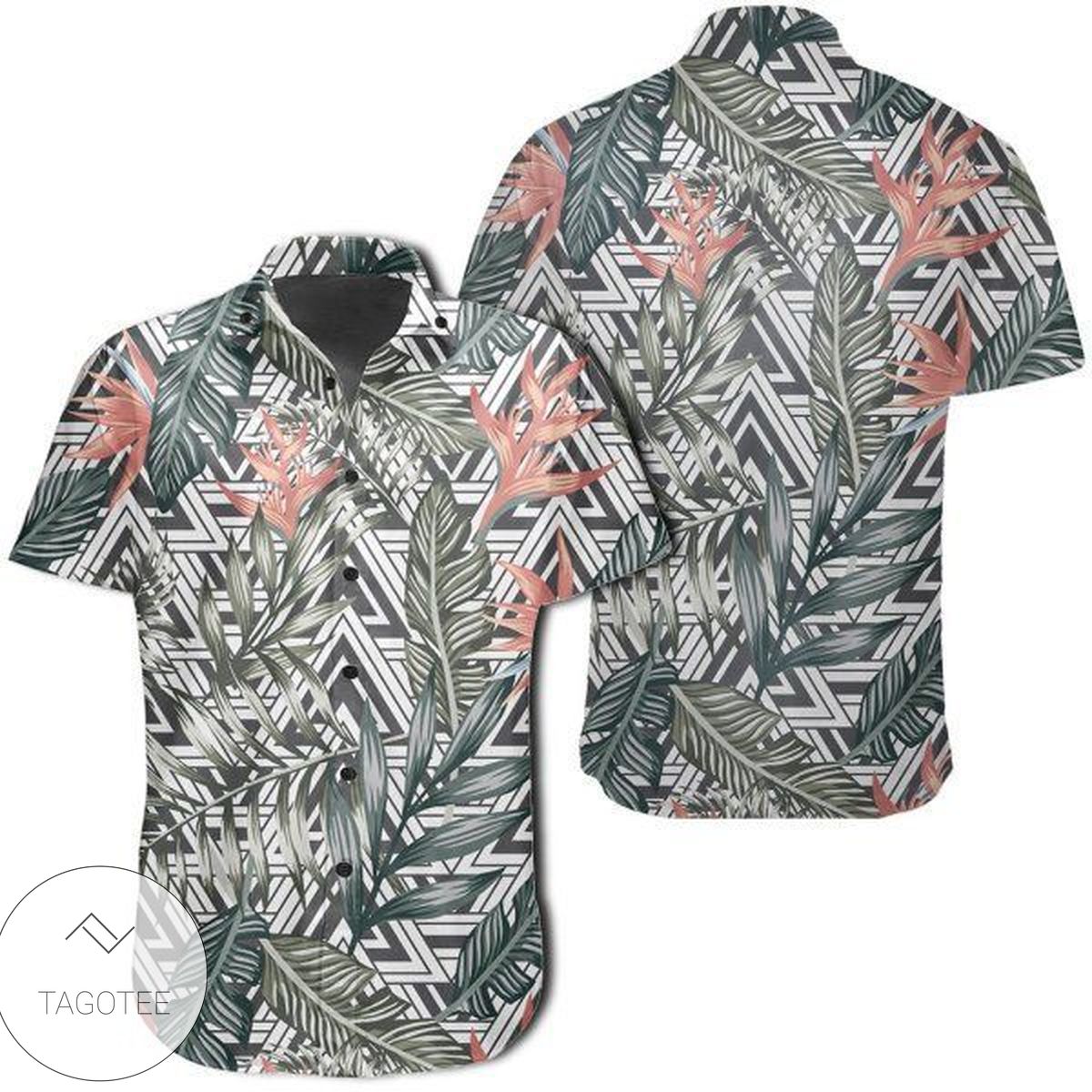 Tropical Palm Tree And Flower Hawaiian Shirt