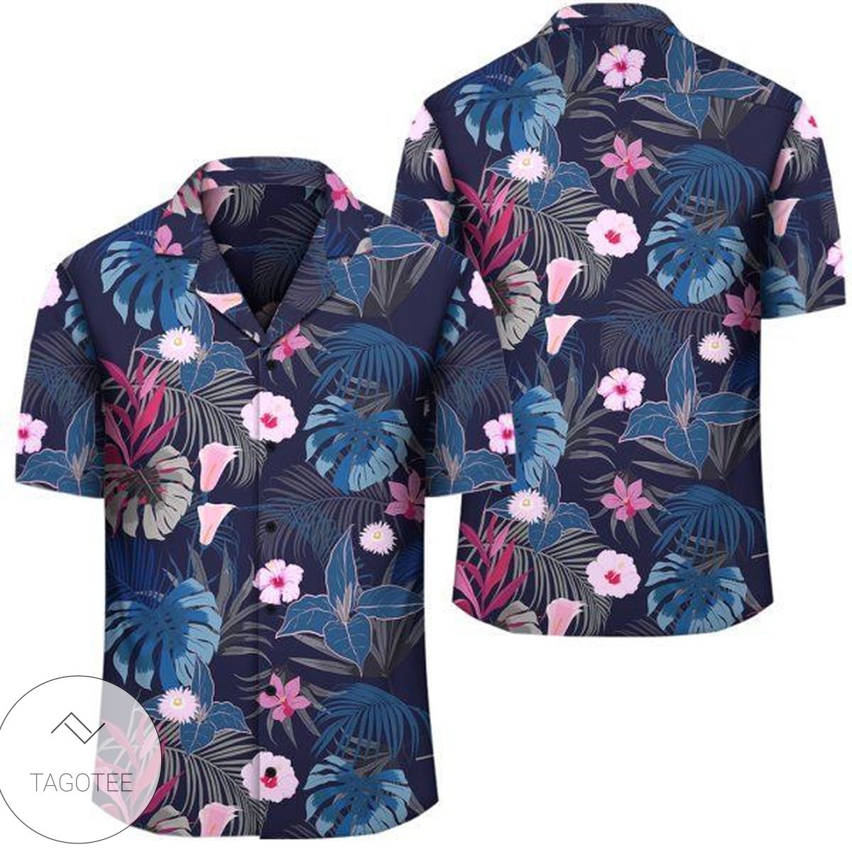 Tropical Palm Tree Tigers Hawaiian Shirt