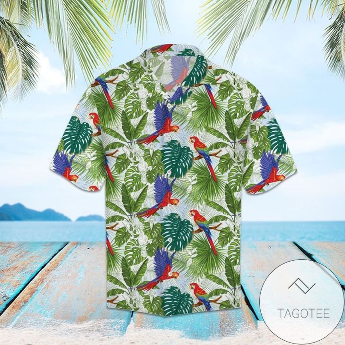 Tropical Parrot Shadow Hawaiian Shirt