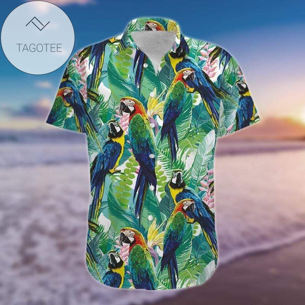 Tropical Parrot Summer Beaches Unisex Aloha Hawaiian Shirts