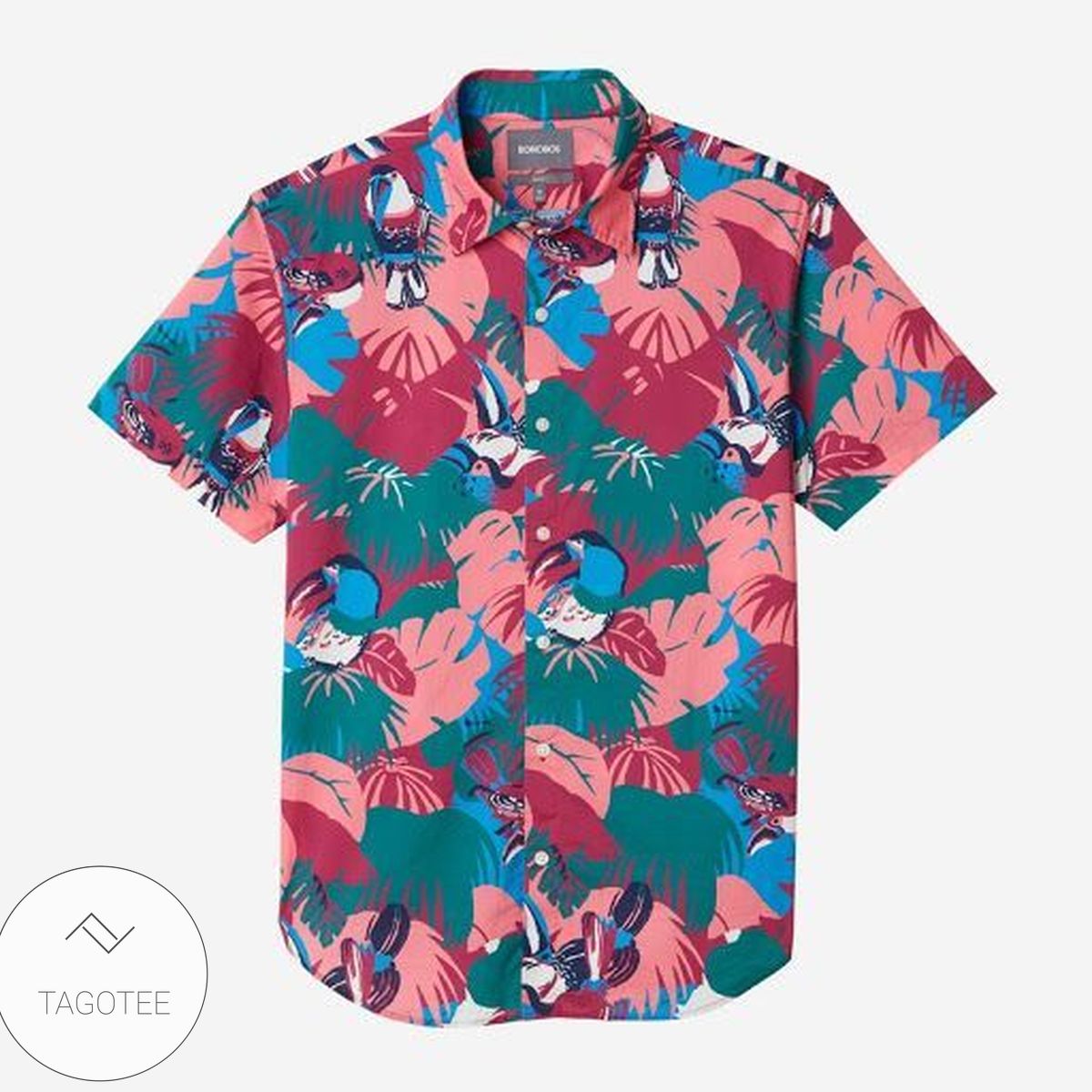 Tropical Parrots Orange Hawaiian Shirt