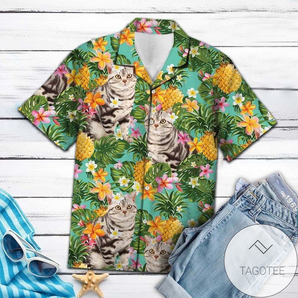 Tropical Pineaapple Hawaiian Shirt