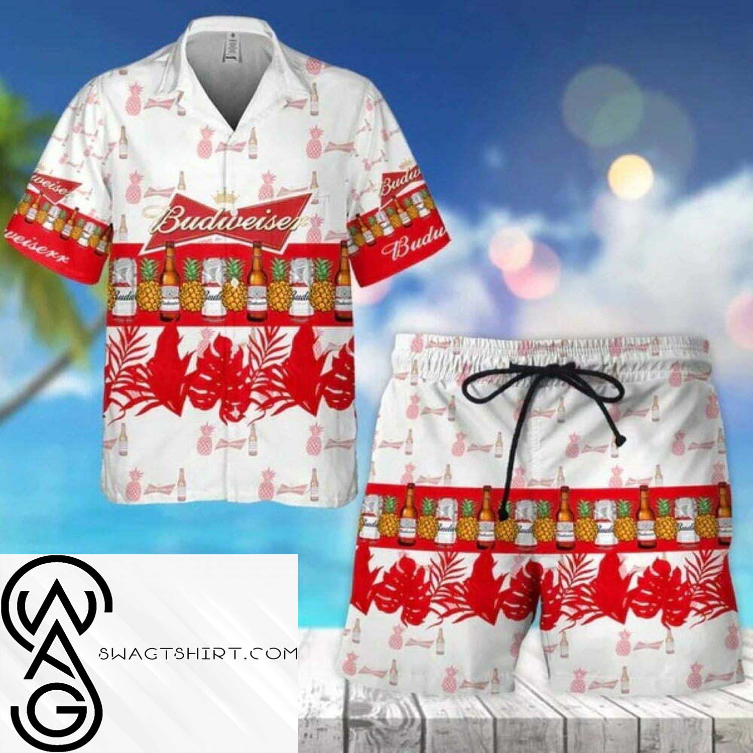 Tropical Palm Tree Crown Royal Canadian Whisky Hawaiian Shirt