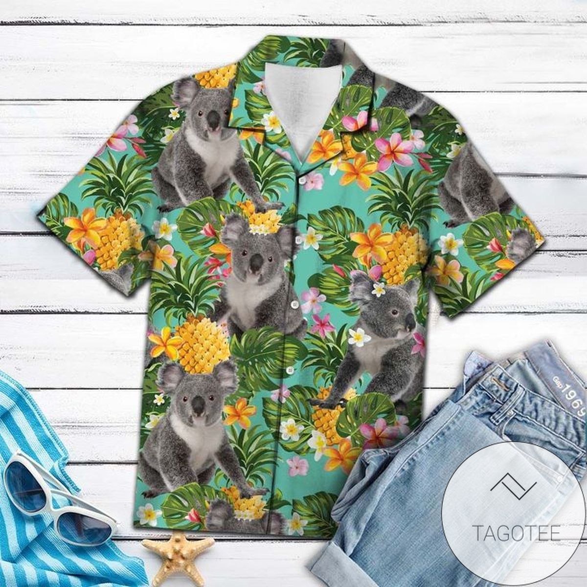 Tropical Pineapple Lion 3d Hawaiian Shirt For Men With Vibrant Colors And Textures