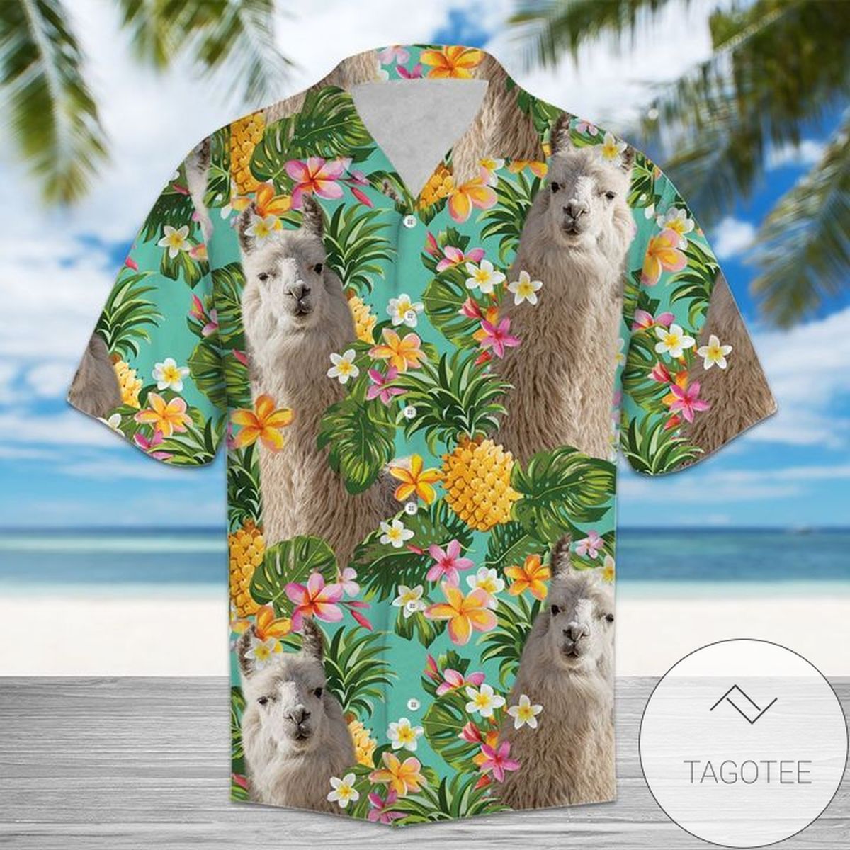 Tropical Pineapple Llama Multicolor Unique Design Unisex Hawaiian Shirt