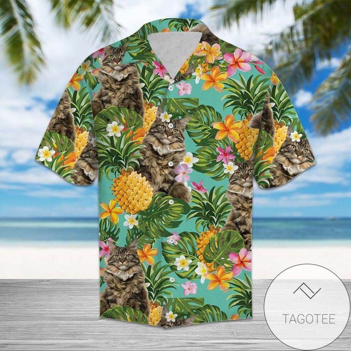 Tropical Pineapple Munchkin Hawaiian Shirt For Men With Vibrant Colors And Textures