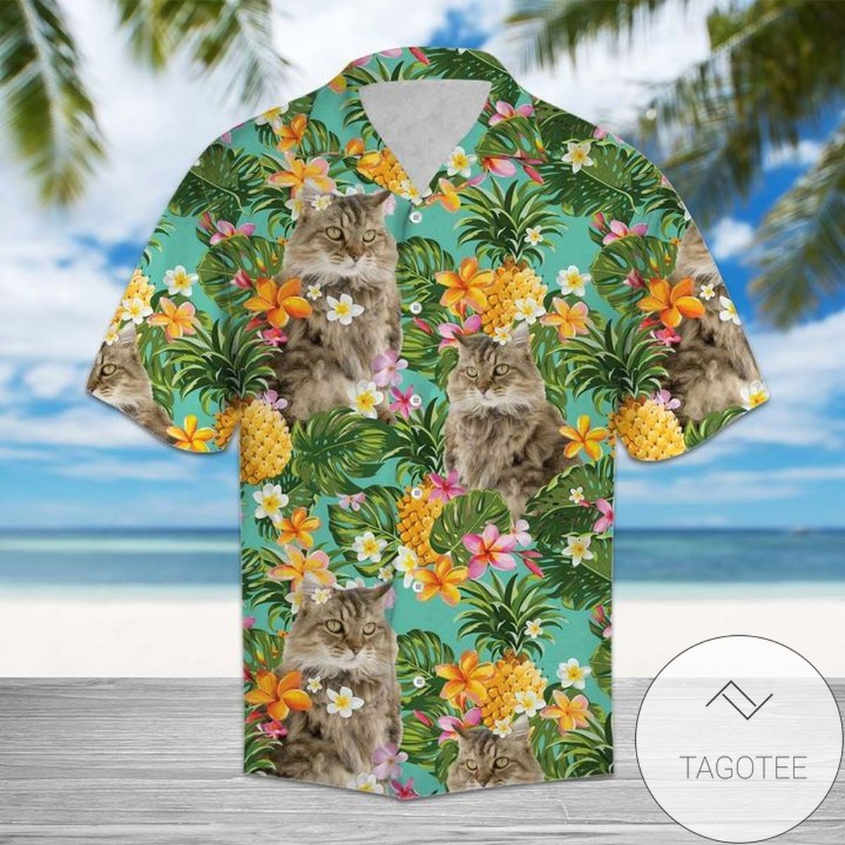 Tropical Pineapple Reindeer 3d Hawaiian Shirt For Men With Vibrant Colors And Textures