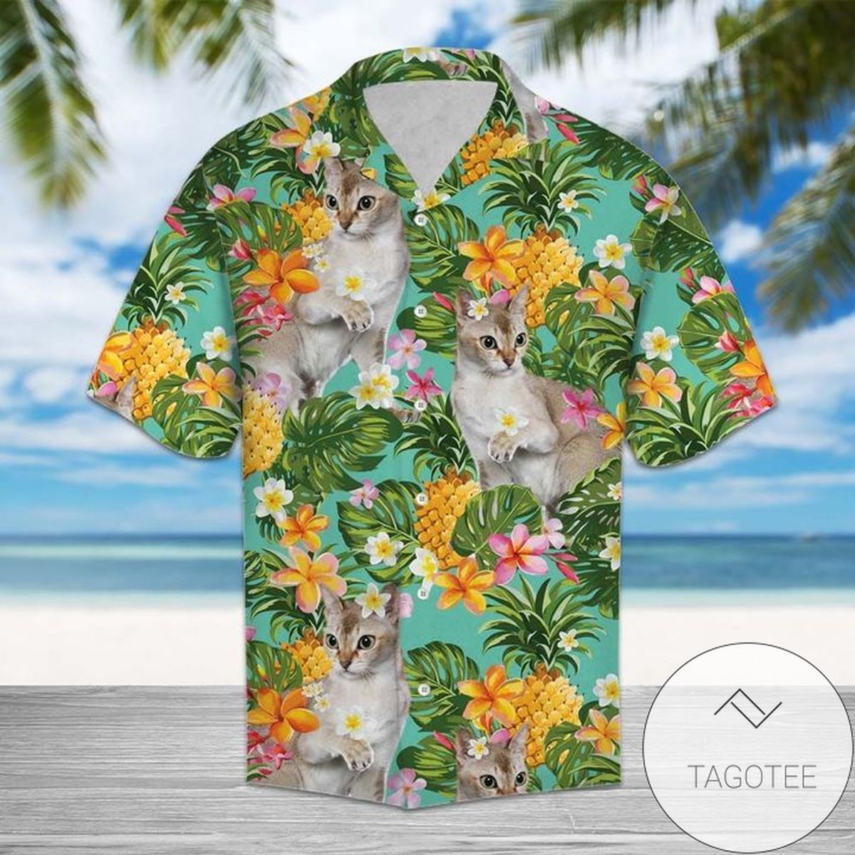 Tropical Pineapple Sphynx 3d Hawaiian Shirt For Men With Vibrant Colors And Textures