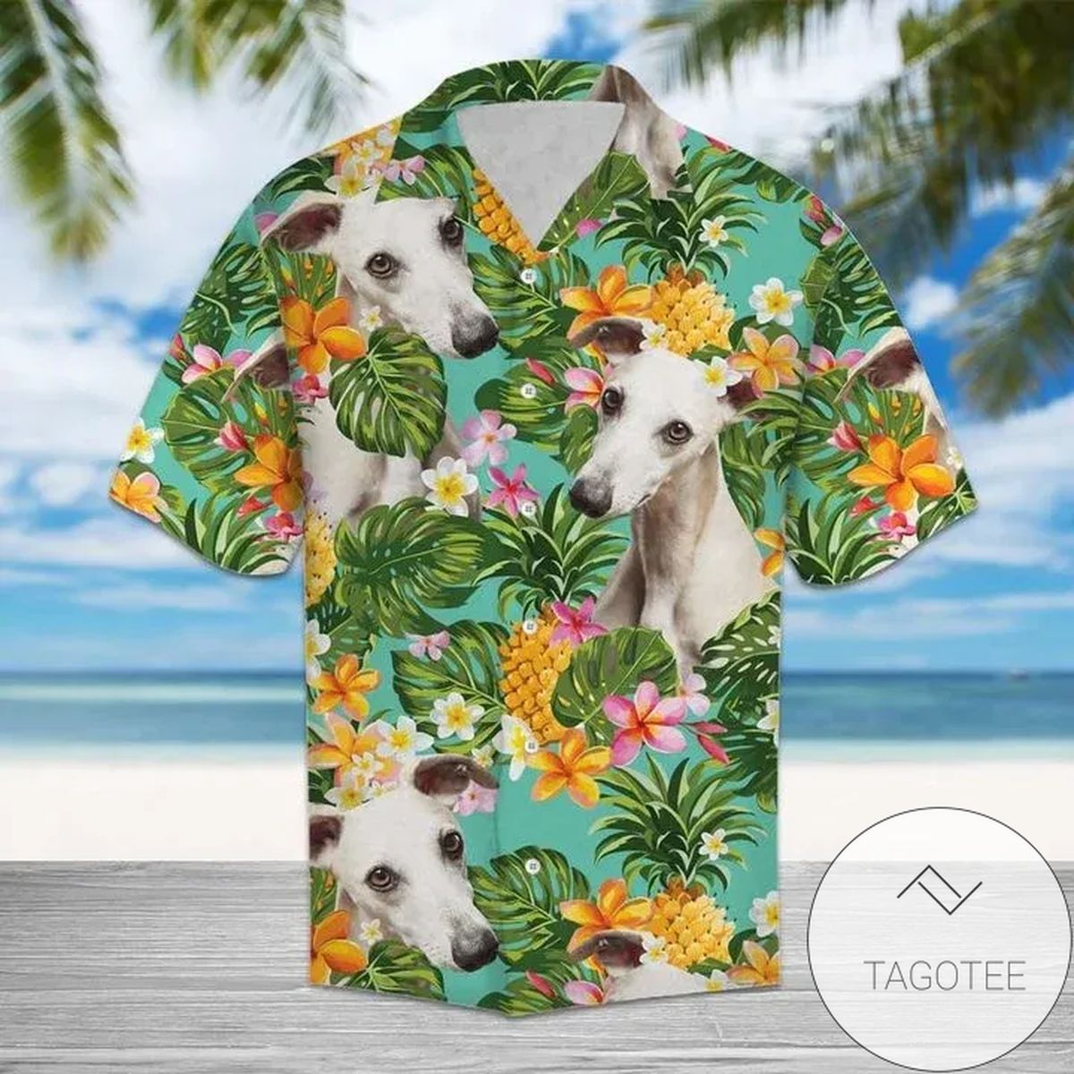 Tropical Pineapple Wolf 3d Hawaiian Shirt For Men With Vibrant Colors And Textures