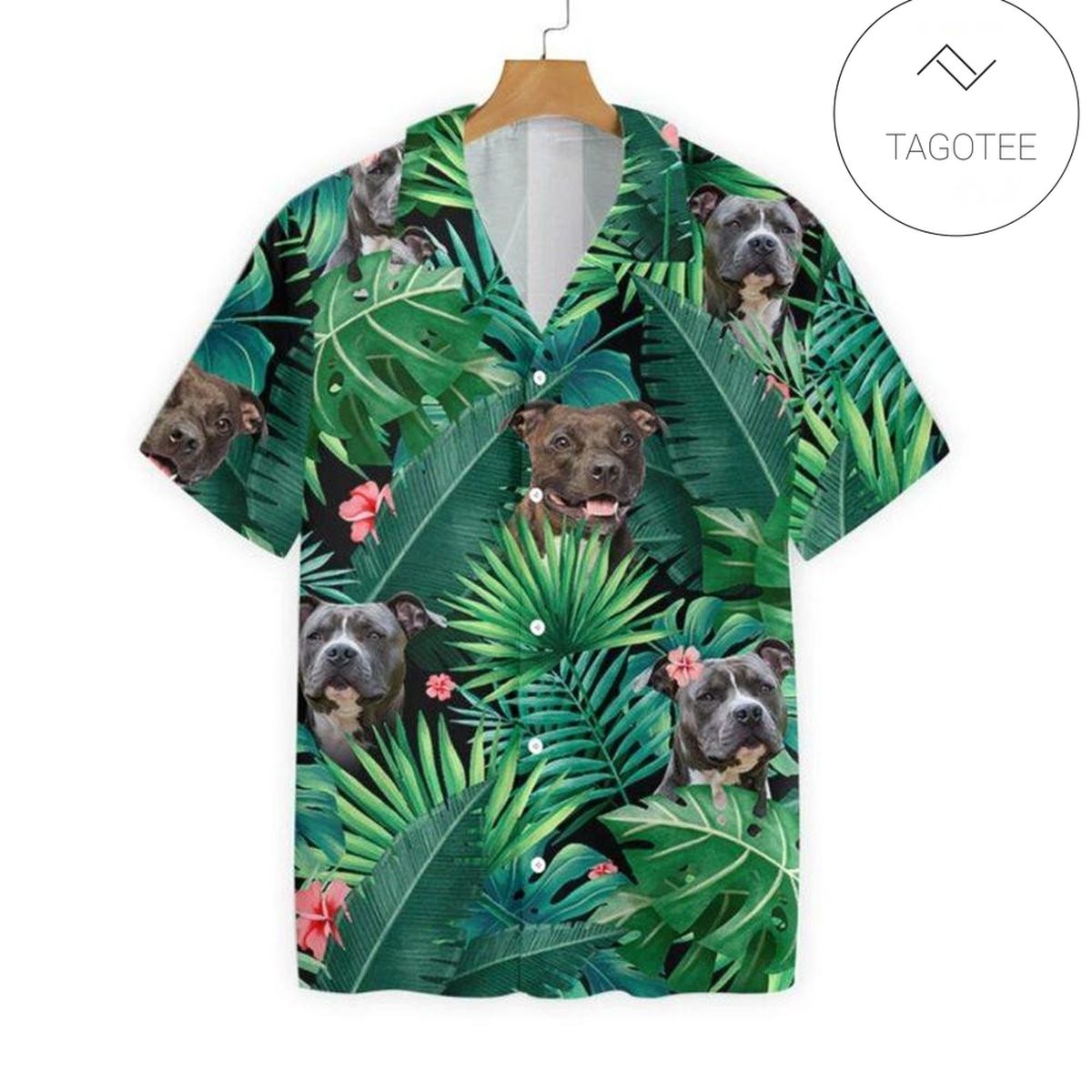 Tropical Pitbull Hawaiian Shirt