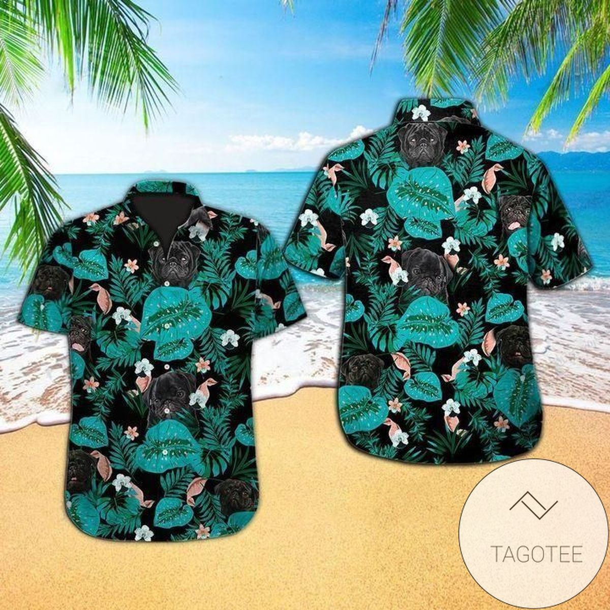 Tropical Rooster Floral Hawaiian Graphic Print Short Sleeve Hawaiian Casual Shirt