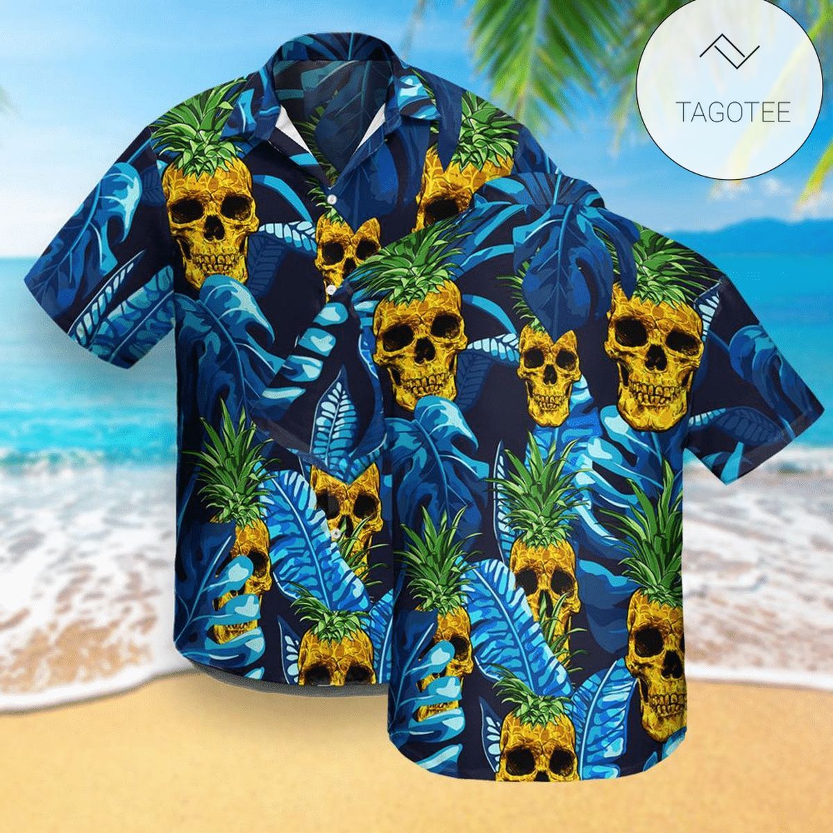 Tropical Sloth and Pineapple Pattern Hawaiian Shirt