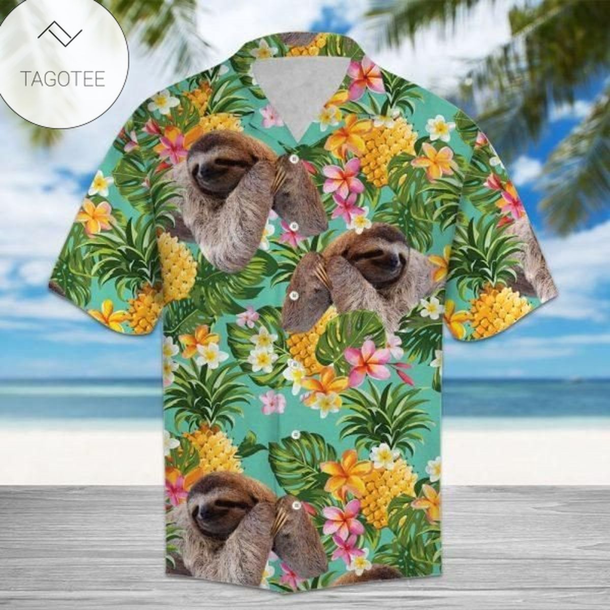 Tropical Skull Pineapple Polyester Hawaiian Shirt