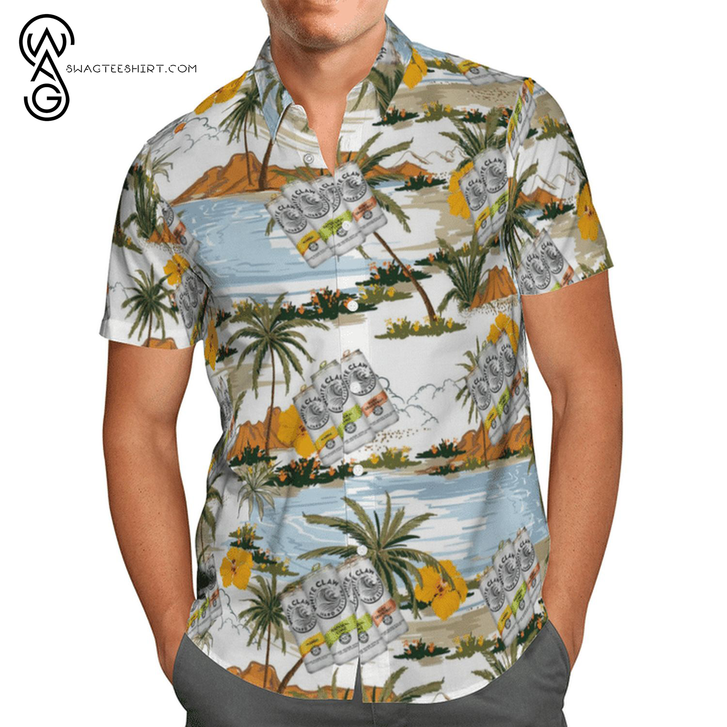 Tropical Tree US Navy Lockheed P-3 Orion All Over Print Hawaiian Shirt