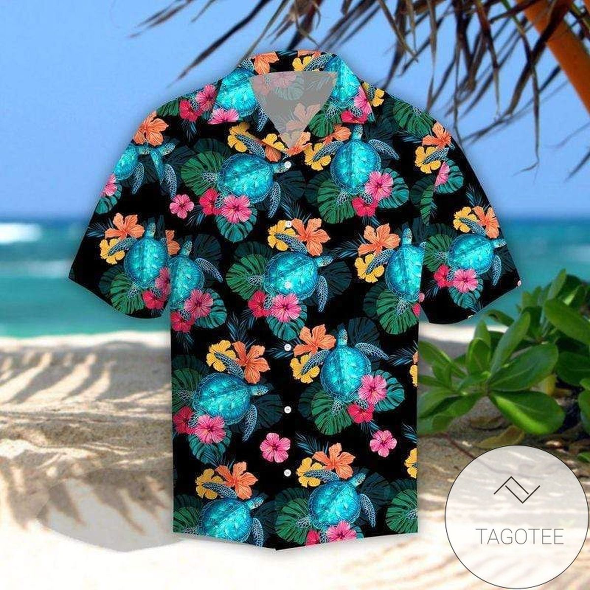 Tropical Toucans Hibiscus Palm Leaves Hawaiian Shirt