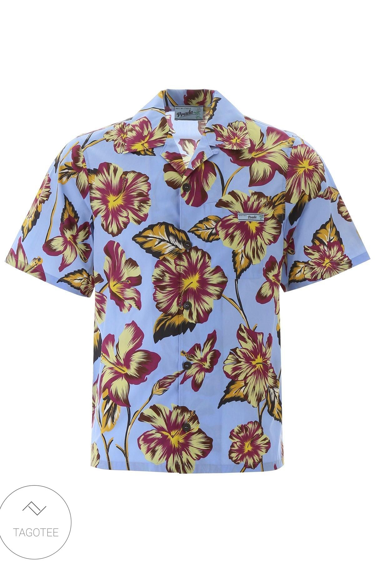 Tropical Yorkshire Hawaiian Graphic Print Short Sleeve Hawaiian Casual Shirt