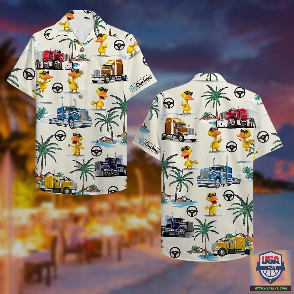 Truck Driver Coconut Tree Hawaiian Shirt