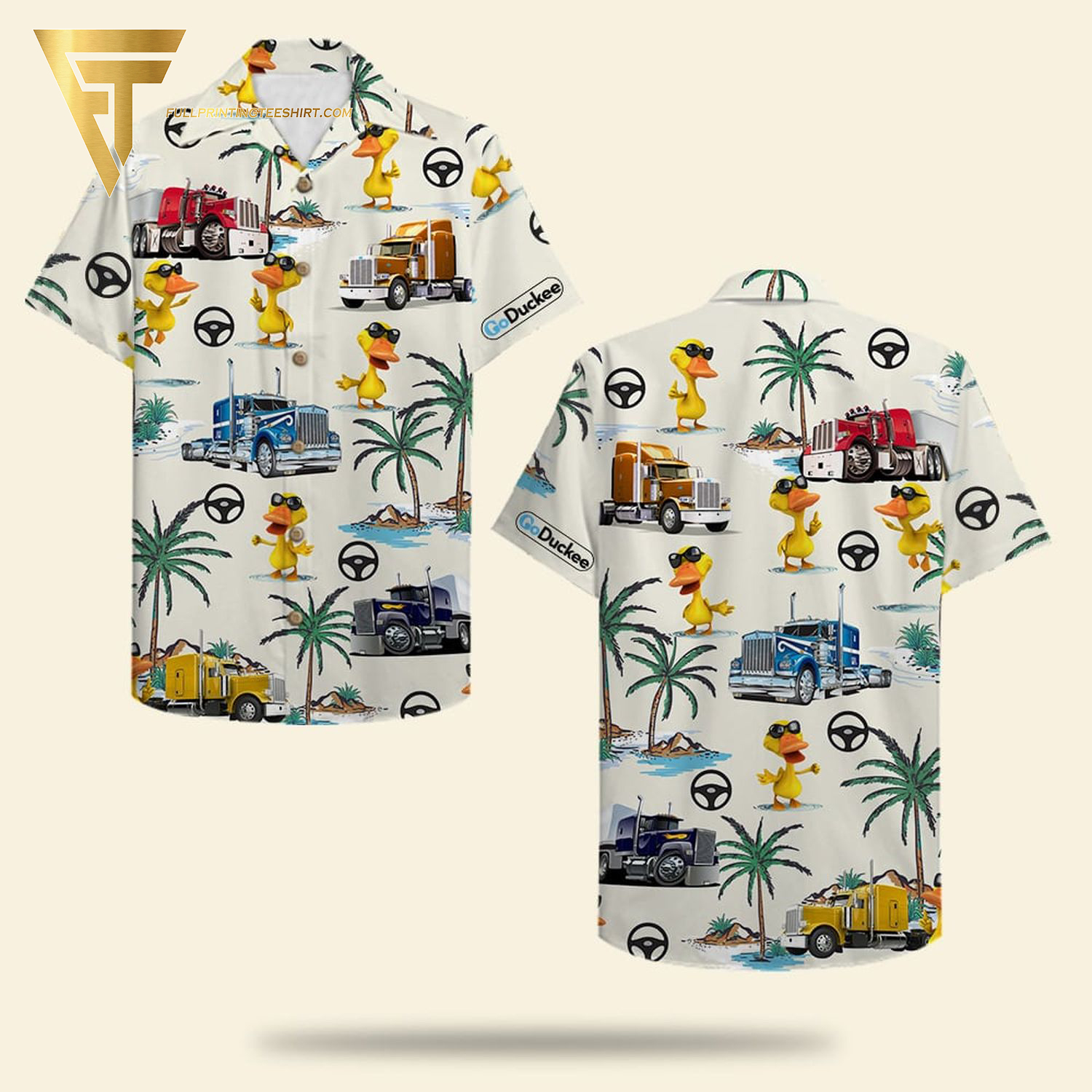 Trucker East Bound And Down Loaded Up And Truckin’ Full Printing Hawaiian Shirt