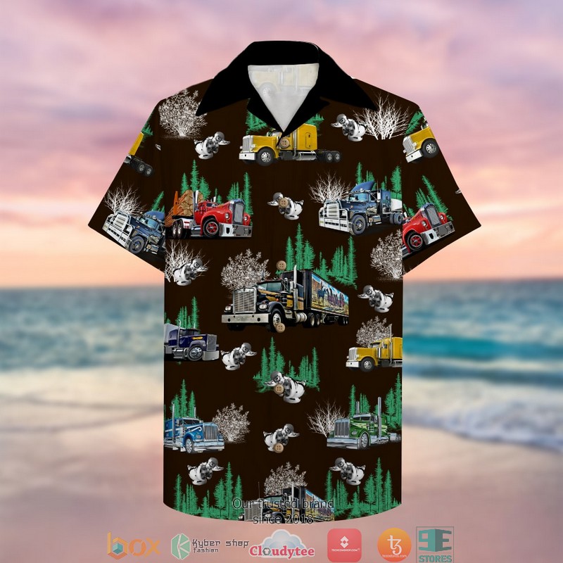 Trucker Duck Truck & Duck Pattern Hawaiian Shirt