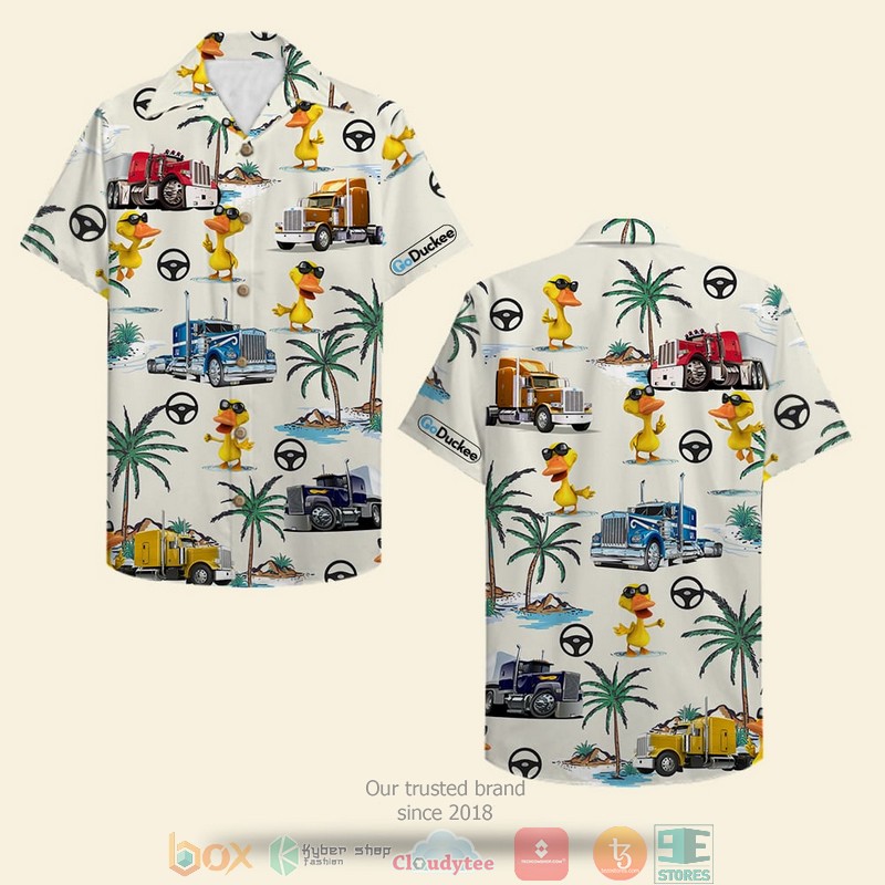 Trucker Duck Truck Duck Pattern Hawaiian Shirt