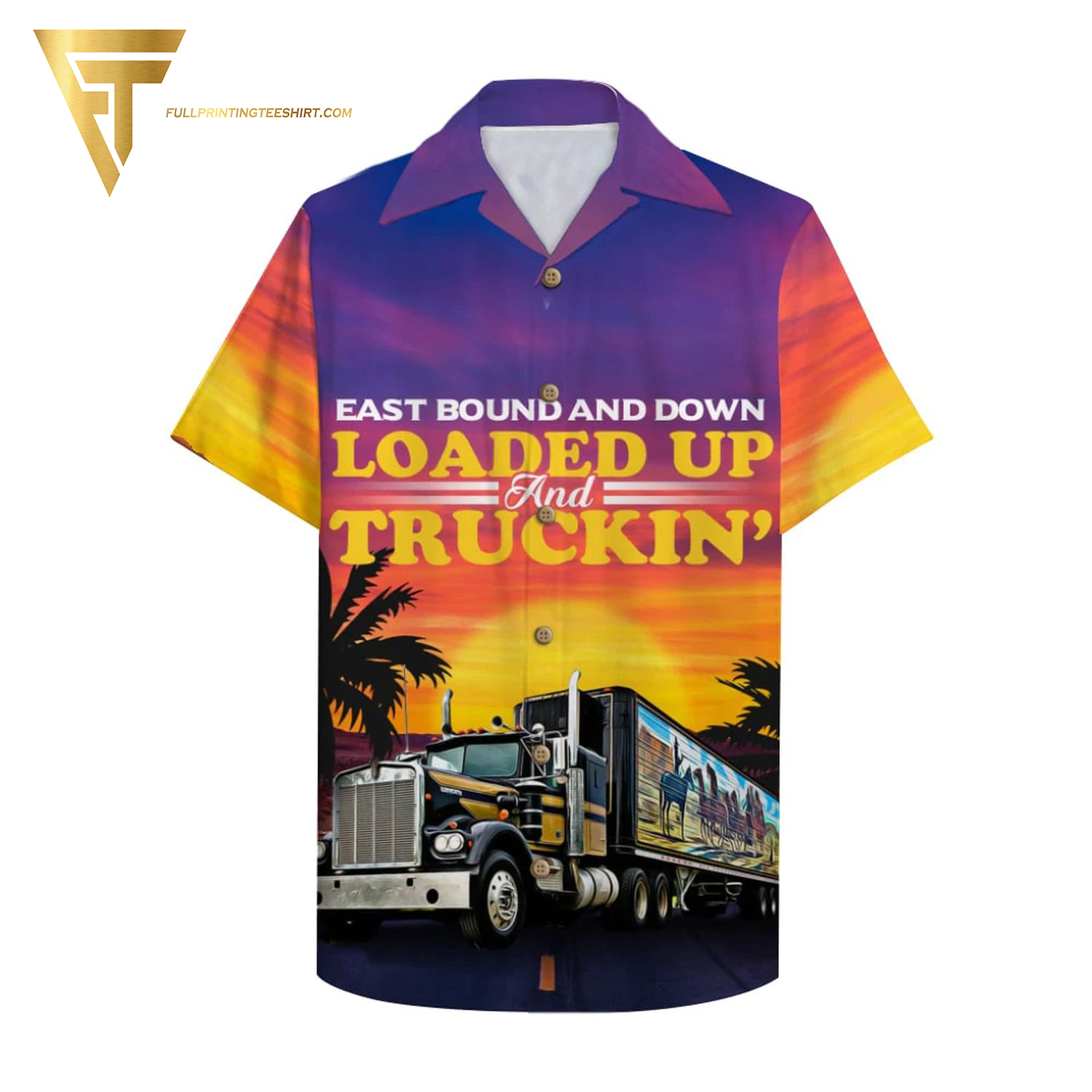 Truck And Duck Pattern Full Printing Hawaiian Shirt