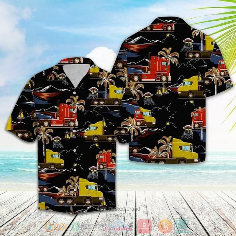 Trucker Truck Pattern 1 Hawaiian Shirt