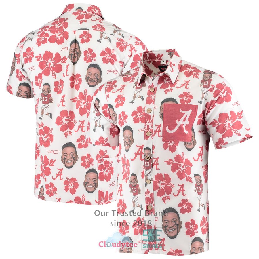 Tua Tagovailoa Alabama Crimson Tide Tellum and Chop TriBlend Crimson Hawaiian Shirt