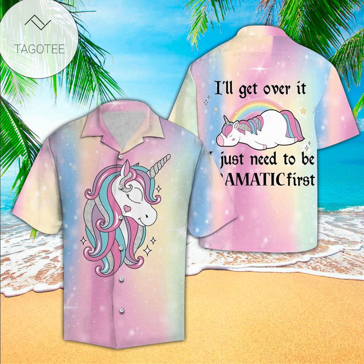 Unicorn American Flag Hawaiian Shirt