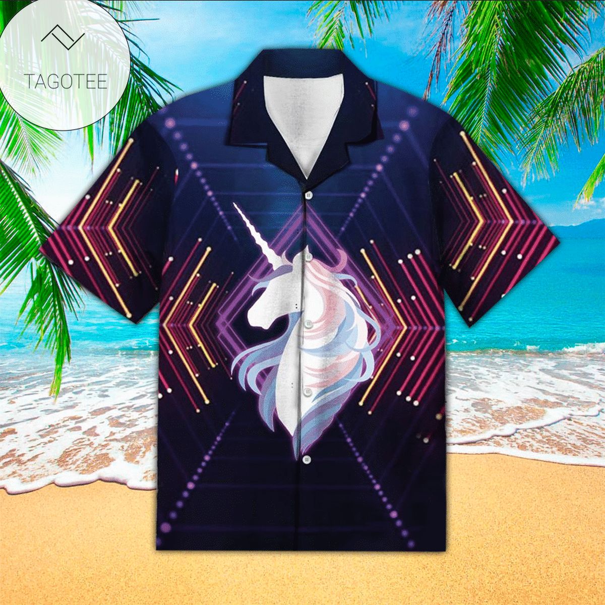 Unicorn Surfing Summer Vibe Tropical Hawaiian Aloha Shirts