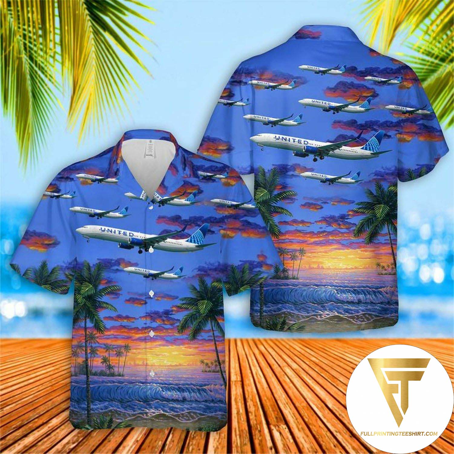 United Airlines Boeing 787-9 Dreamliner Hawaiian Shirt And Beach Shorts