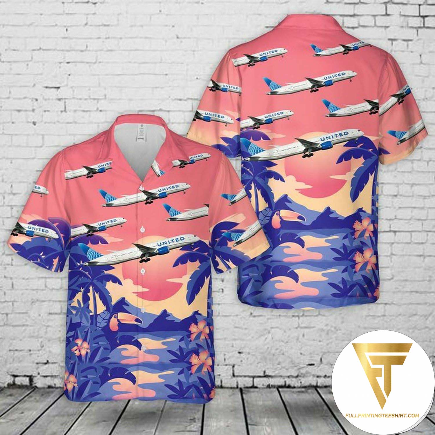 United Airlines Boeing 737-824 Hawaiian Shirt And Beach Shorts