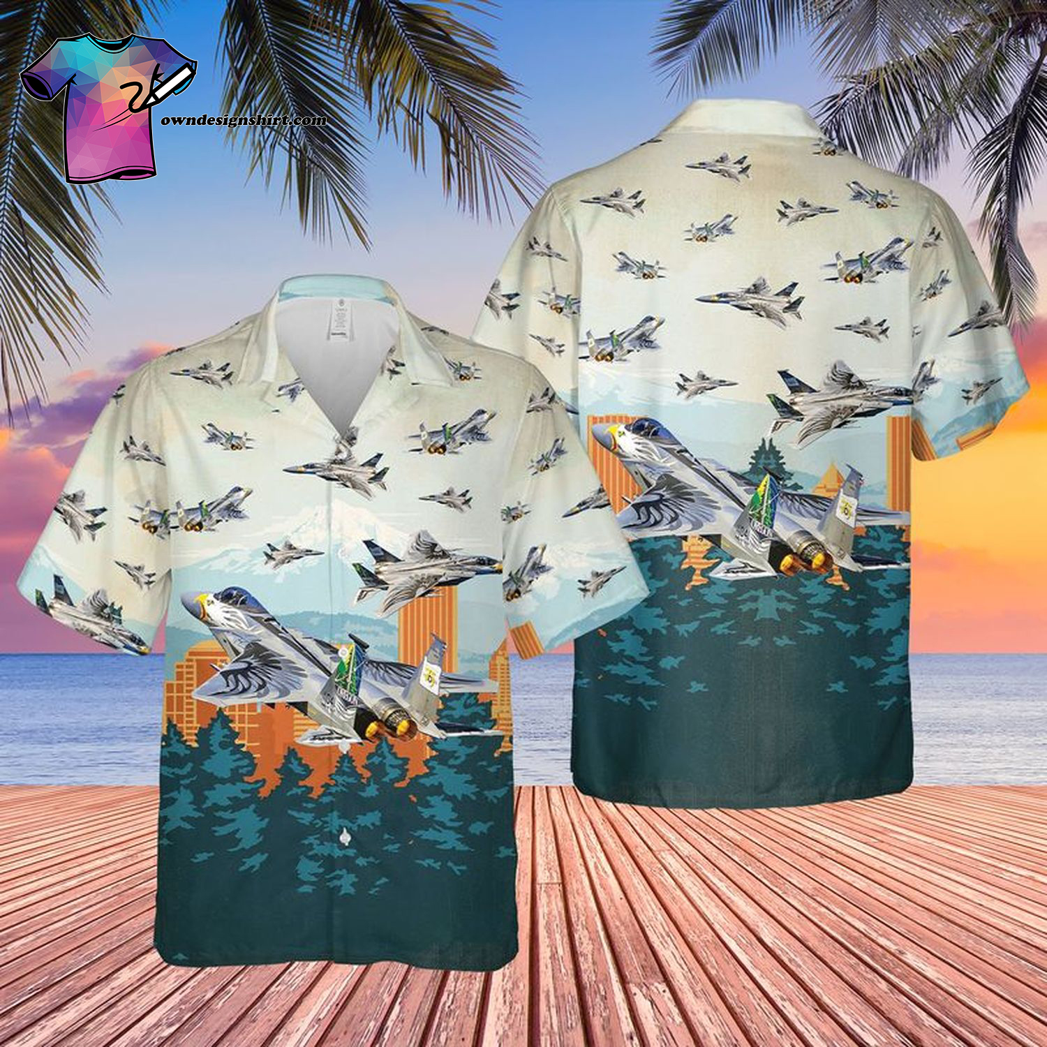 United States Air Force Kentucky Air National Guard C-130H Hercules Summer Hawaiian Shirt