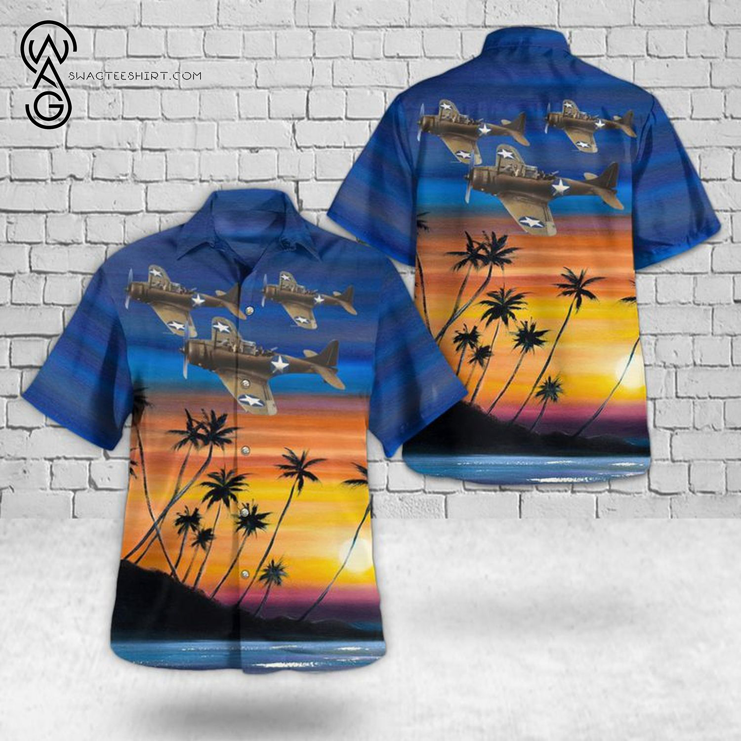 United States Army Air Forces Seversky P-35 Summer Hawaiian Shirt