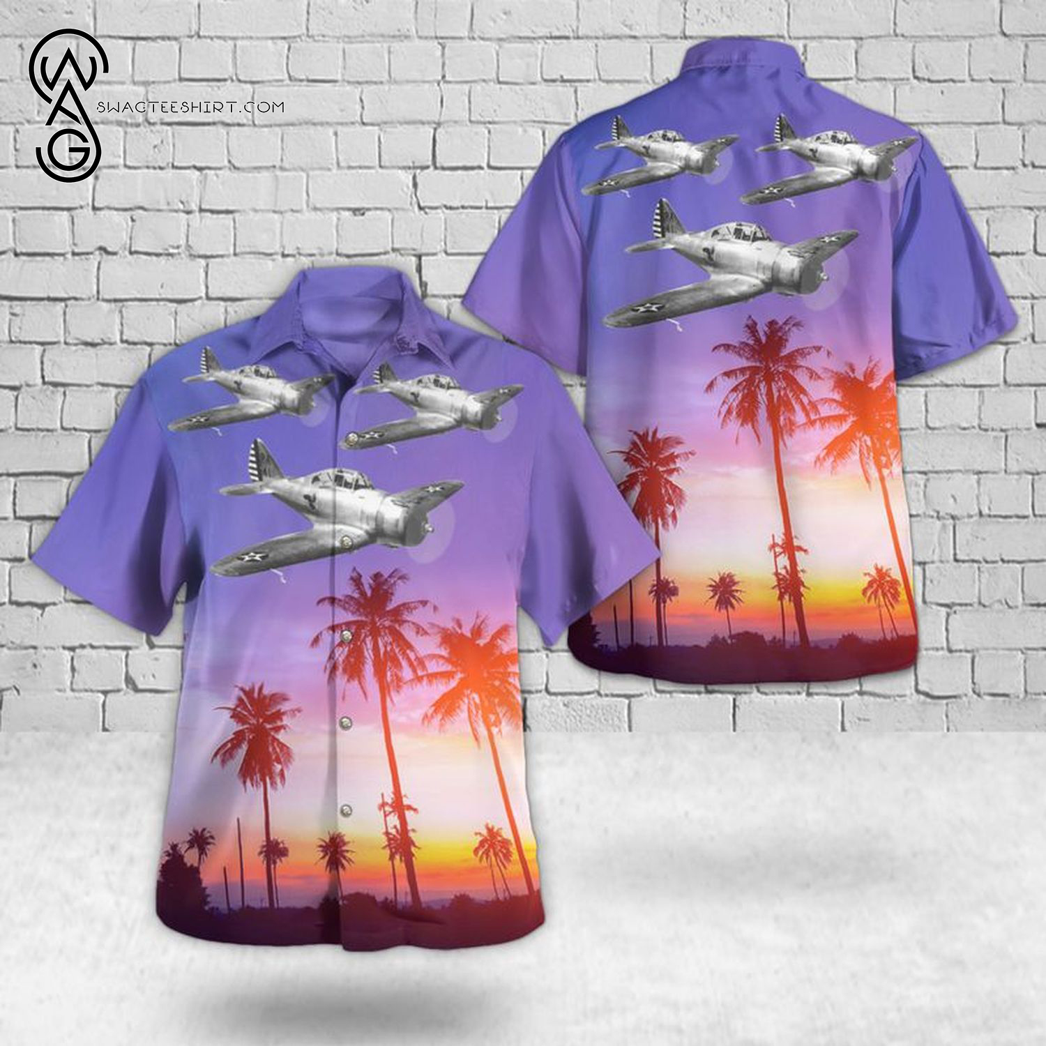 United States Army Air Forces Lockheed B-34 Ventura Summer Hawaiian Shirt