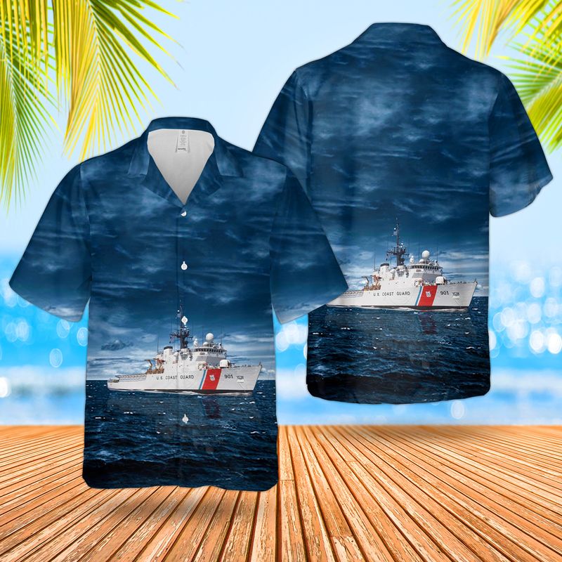 United States Coast Guard USCGC Bertholf WMSL-750 Legend-class cutter Hawaiian Shirt