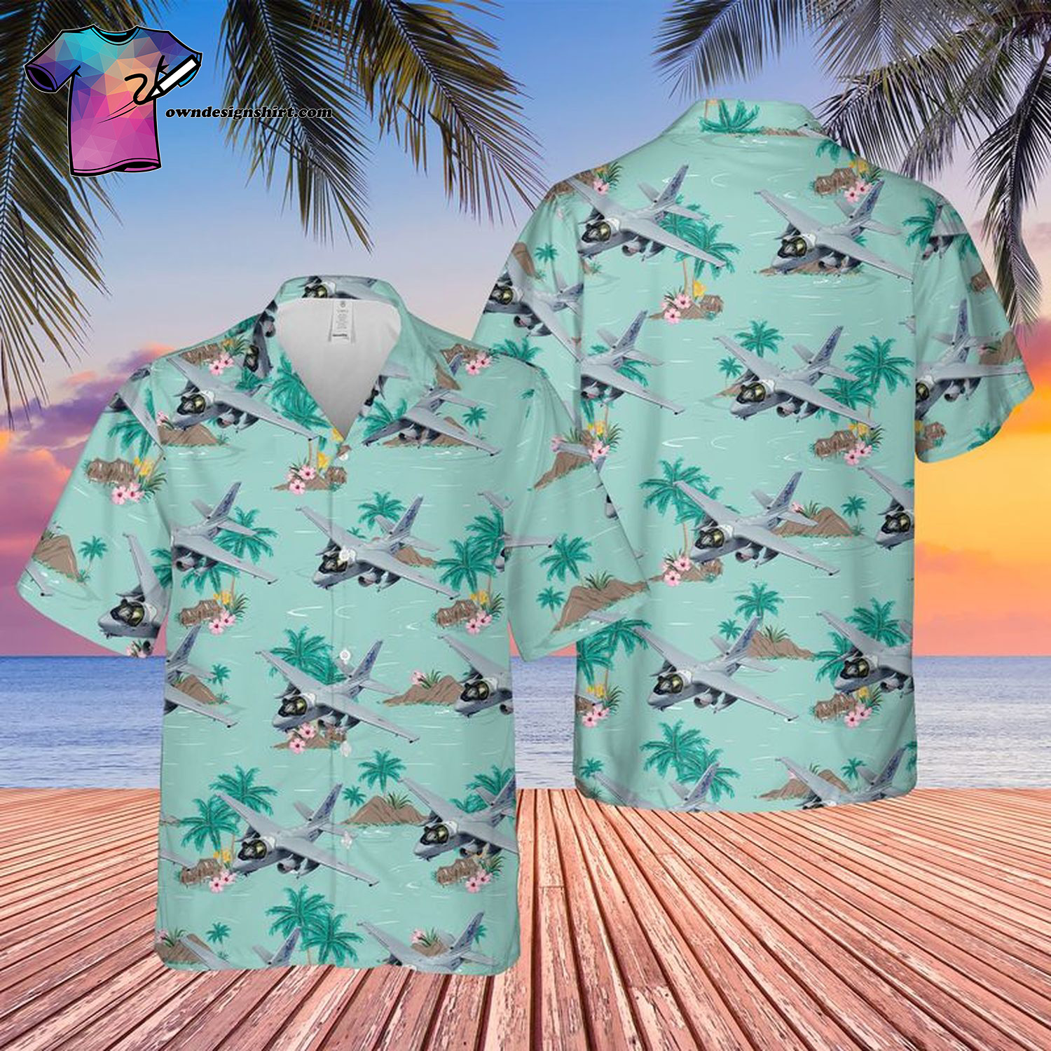 United States Navy Lockheed P-3C Orion All Over Print Hawaiian Shirt