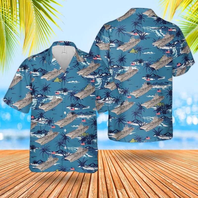 United States Navy USS Gerald R Ford CVN-78 Gerald R Ford-class aircraft carrier Hawaiian Shirt