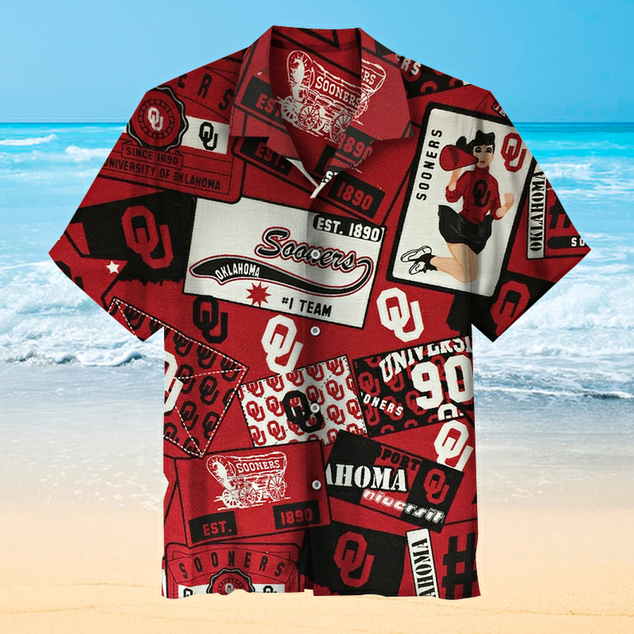 University Of Oklahoma Vintage Hawaiian Shirt 3D All Over Print Men Women Unisex Model 157