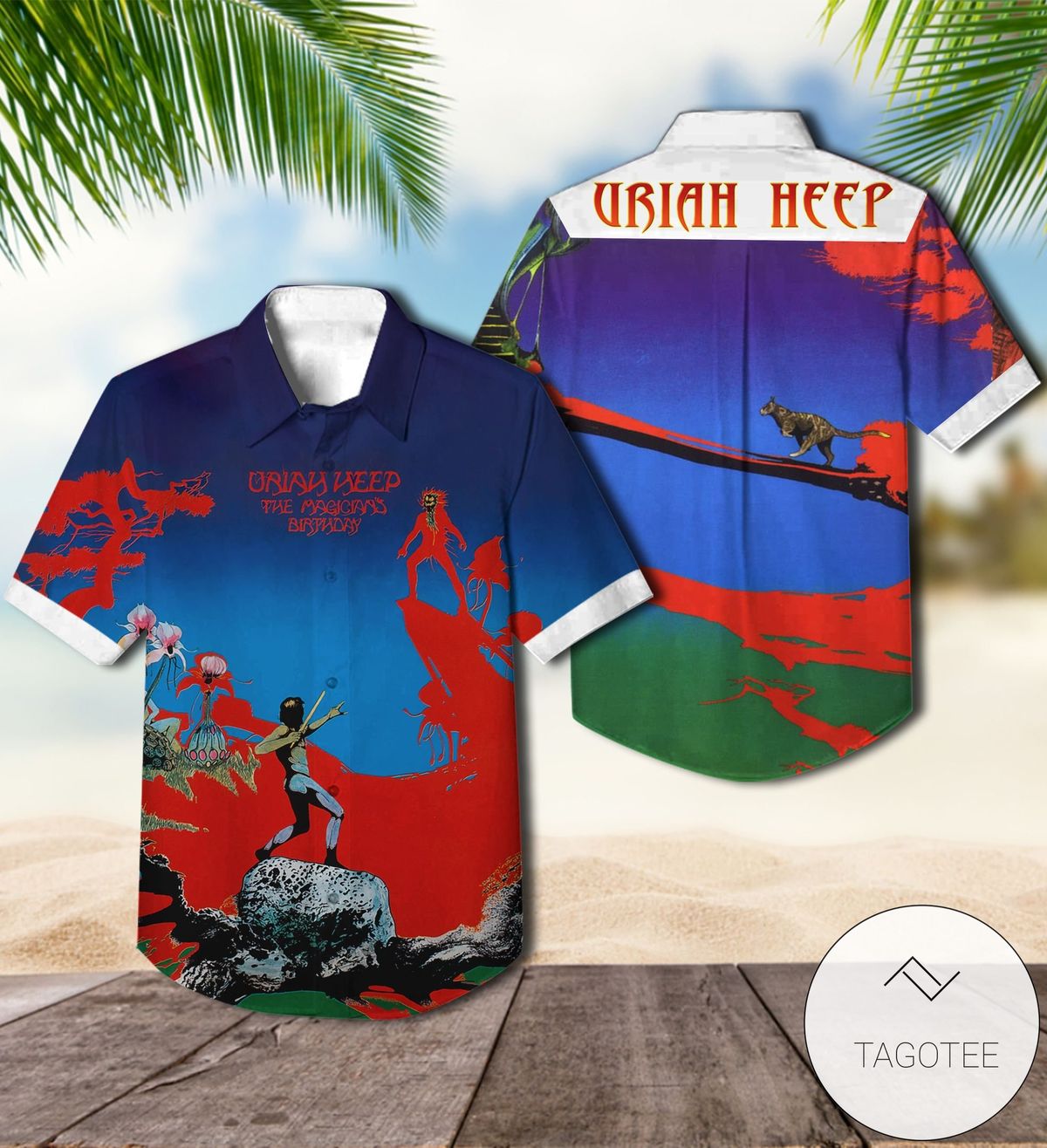 Uriah Heep Wonderworld Album Cover Hawaiian Shirt